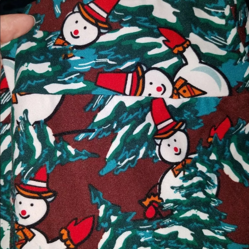 LuLaRoe Christmas Snowman legging OS NEW